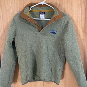 XXS Mens Patagonia Green Quilted Snap Pullover Sweater